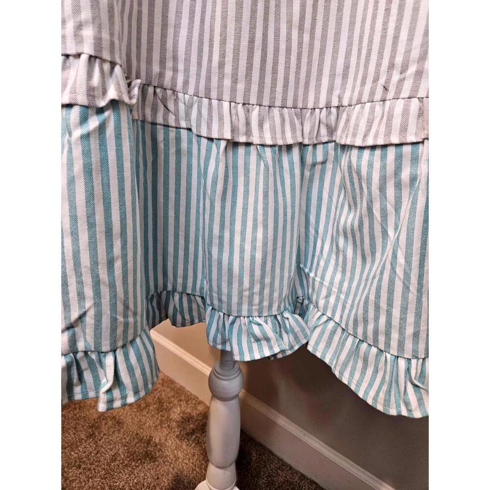 BiBi Oversized Striped Puff Sleeve Tiered Dress - Picture 6 of 9